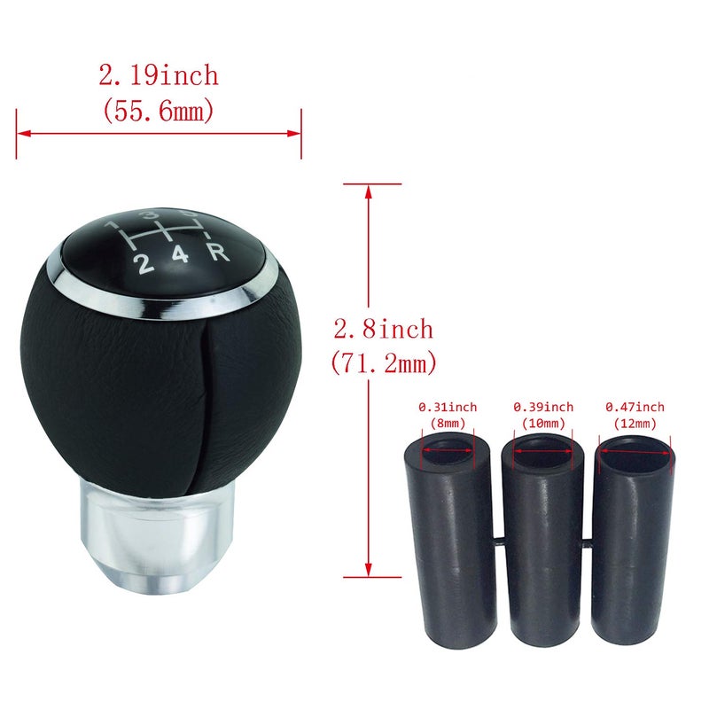 Abfer 5 Speed Shift Knob Leather Gear Shifting Stick Car Handle Shifter Knobs Transmission for Most Manual Vehicles - Image 2
